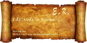 Eötvös Kozma névjegykártya